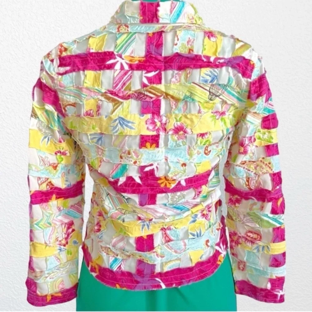 Vintage Quilt Coat Patchwork Cottagecore Bohemian Floral  Multicolor SZ SP